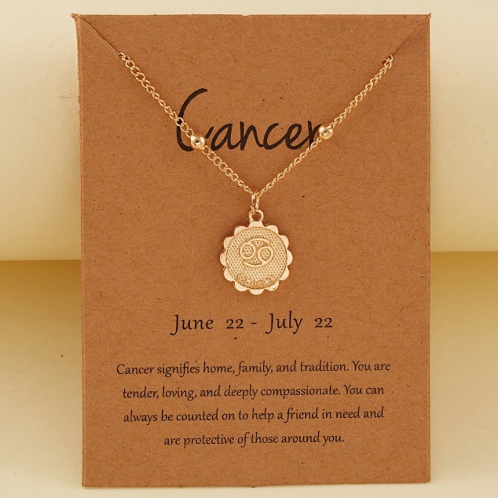Cancer June-July Zodiac Cute Gift Charm Necklace